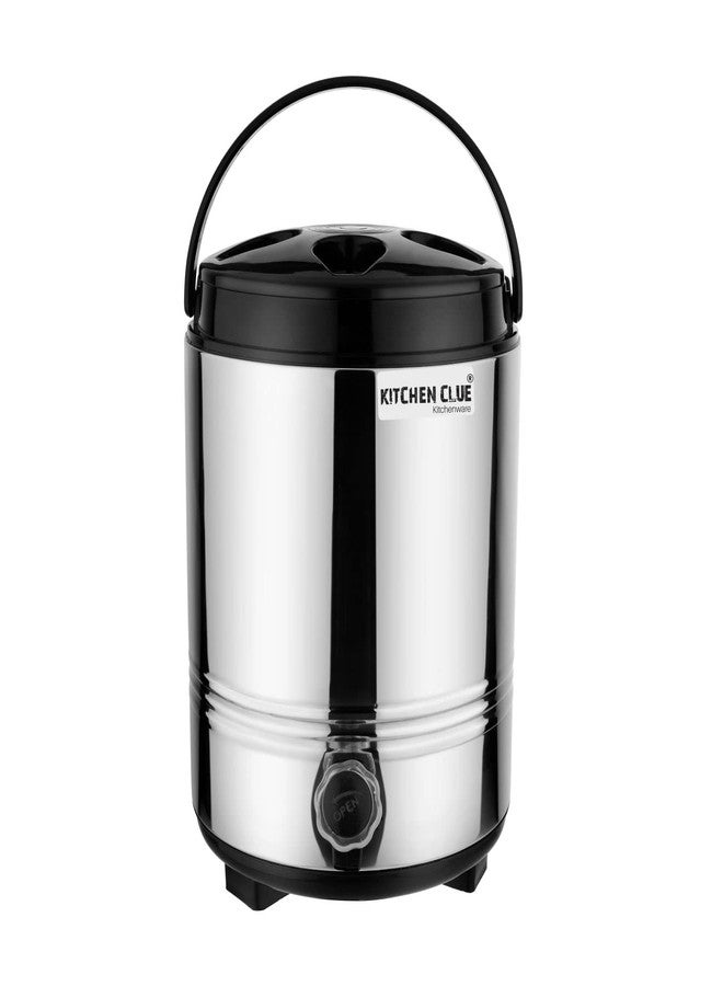Kitchen Clue Stainless Steel Hot Tea/Water Containers for Kitchen Office I 8 Liters I PUF Insulated Hot & Cold Water Dispenser I Easy to Carry Handle I Airtight Lid I Leak-Proof - Hot Tea Urn - Image 1
